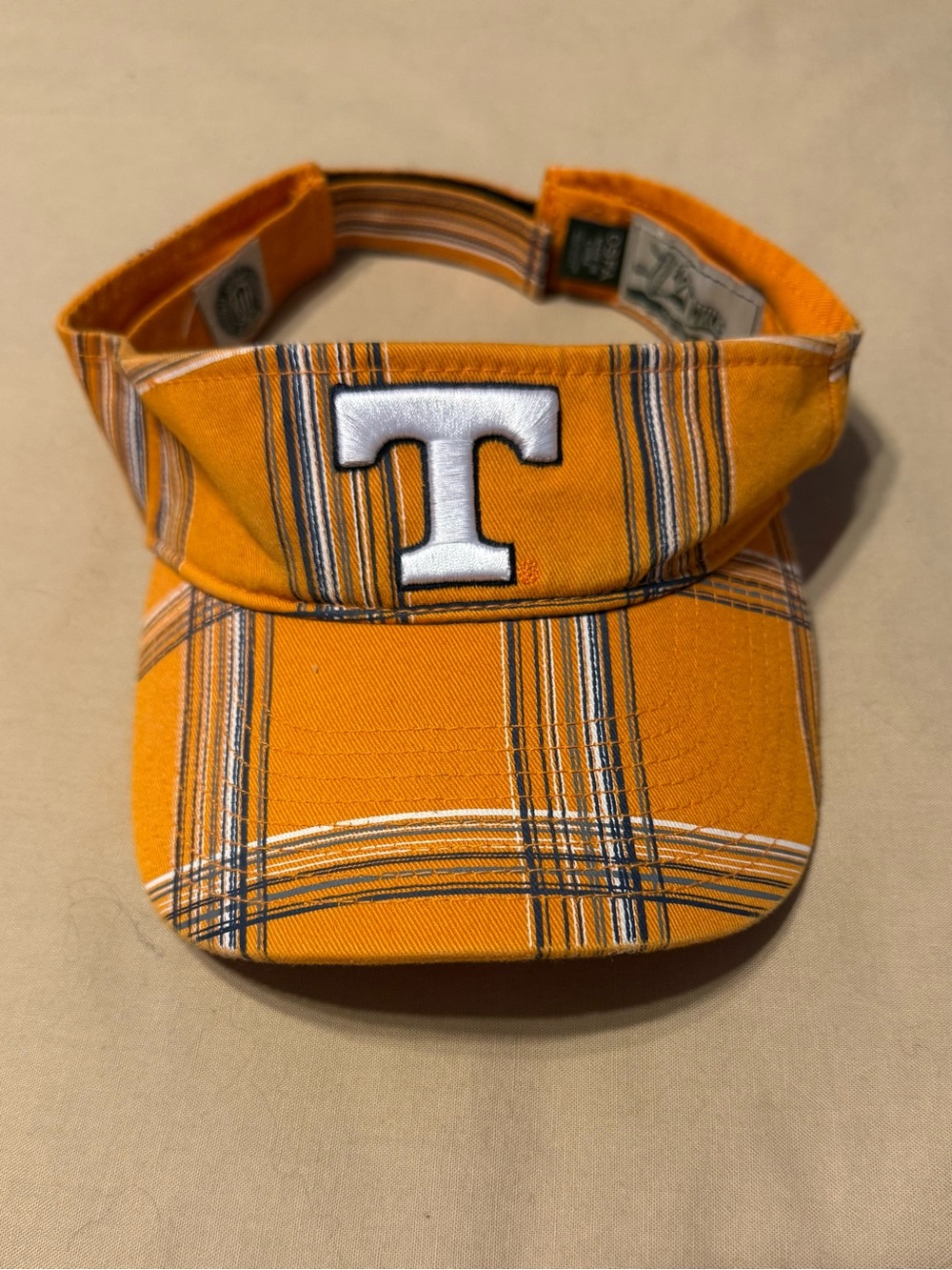 Tennessee Vols Orange Plaid Visor with White 'T' Accent